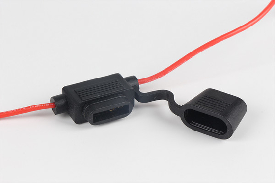 Dudukan Sekering Pemasangan Panel Hitam 30 Amp, Pemegang Sekering Inline Otomotif