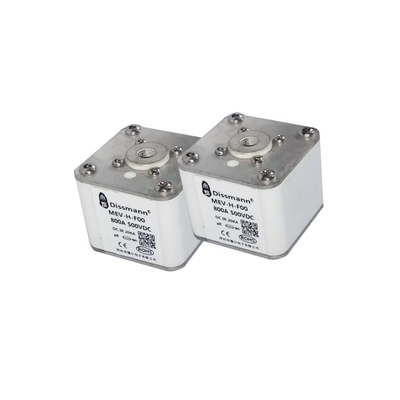 500VDC Tegangan Tinggi Hrc Fuse Cartridge Fuse Seri MEV Dengan Paduan Pin